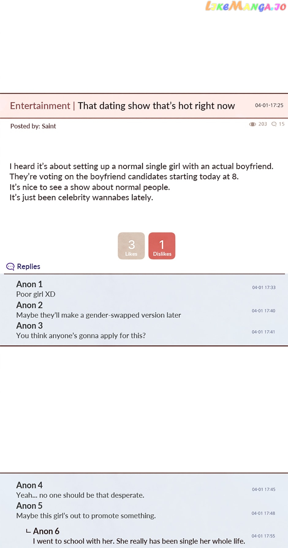Viewer's Choice: The Dating Show chapter 3 - page 1