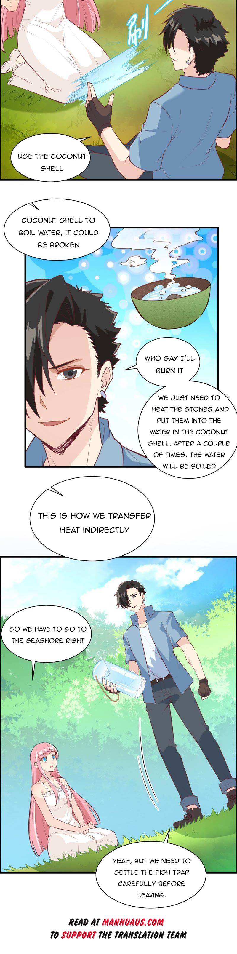 Survive on a deserted island with beautiful girls chapter 8 - page 14