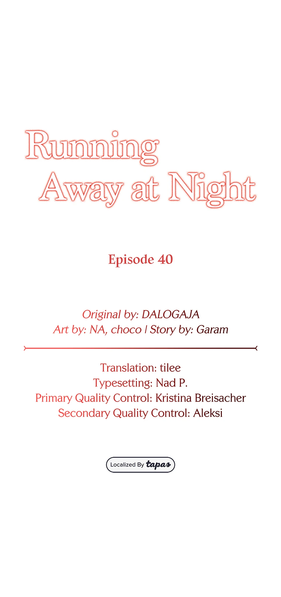 Running Away at Night Chapter 40 - page 1
