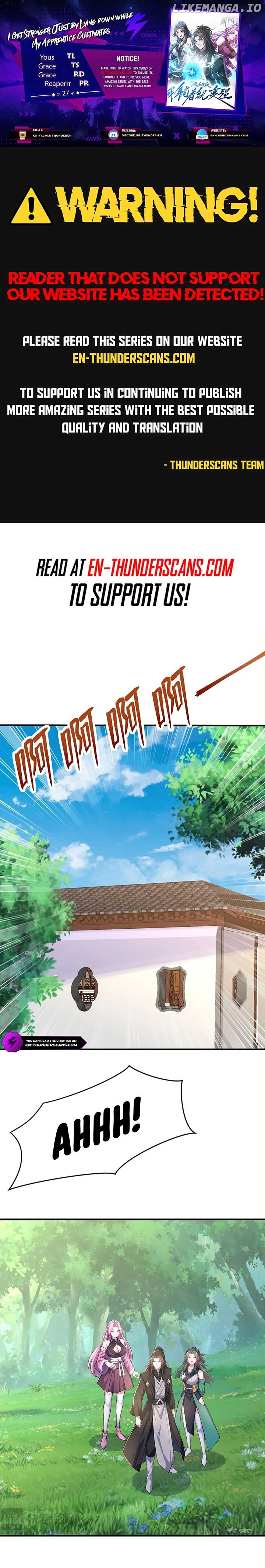 I Get Stronger Just by Lying down while My Apprentice Cultivates Chapter 27 - page 1