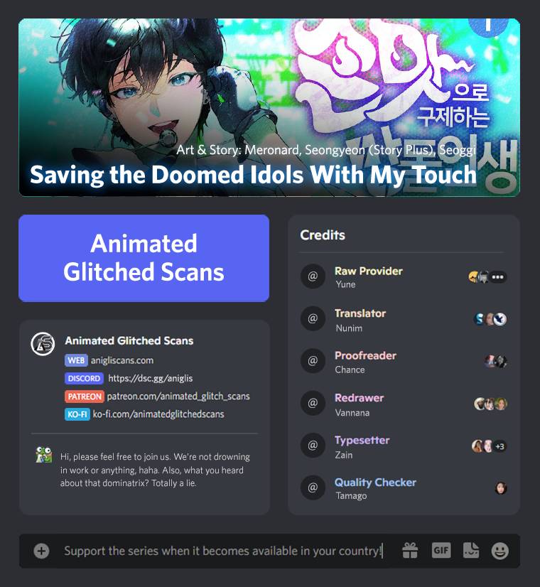 Saving the Doomed Idols With My Touch Chapter 10 - page 1