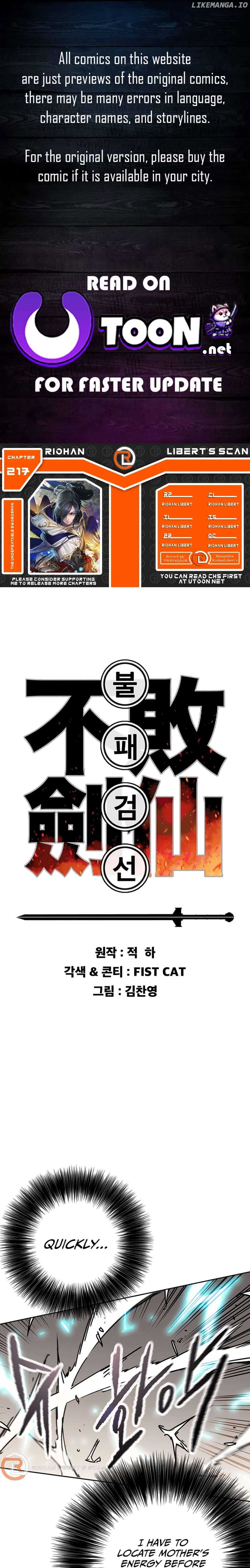 The Undefeatable Swordsman Chapter 217 - page 1
